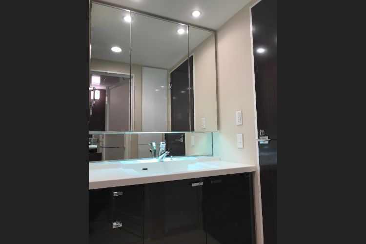 THE ITABASHI テラス・レジデンスの三面鏡付洗面化粧台